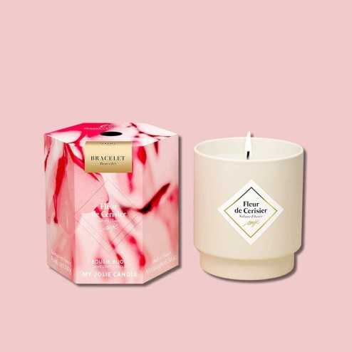 zärtlichkeit pink & kerze sakura-blüten