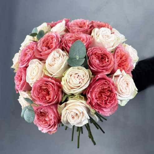 Bouquet de 40 roses rouges et blanches (bicolore) - Bouvard Fleurs