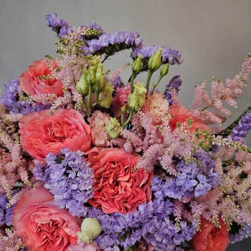 L’Enchanteur – Bouquet de fleurs roses élégant et raffiné – Fête des Mères