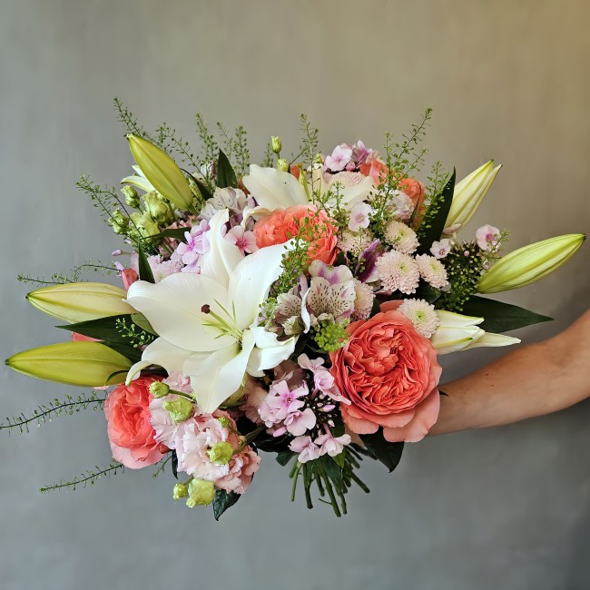 Bouquet de Deuil rond ― Douceur Pastel