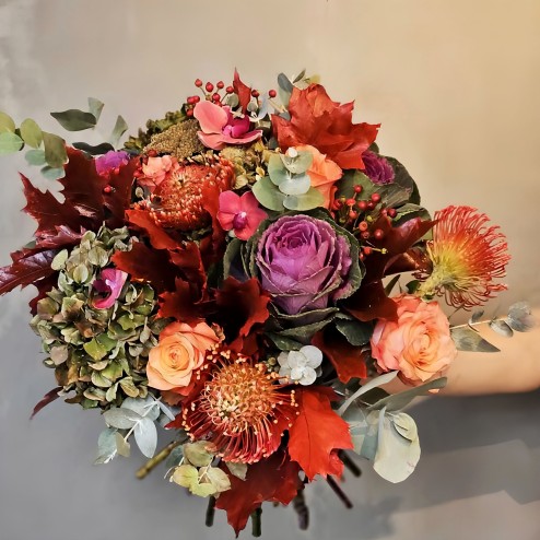 Le Cuivré – Bouquet de fleurs d’automne | Livraison en Suisse